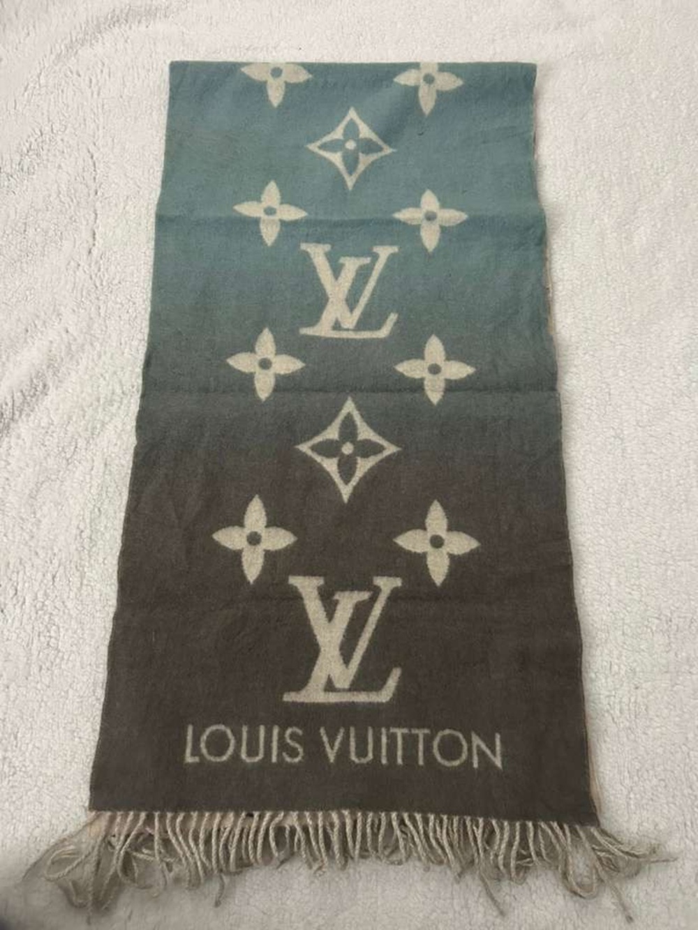 Louis Vuitton Pink and Cream Monogram Cashmere Scarf